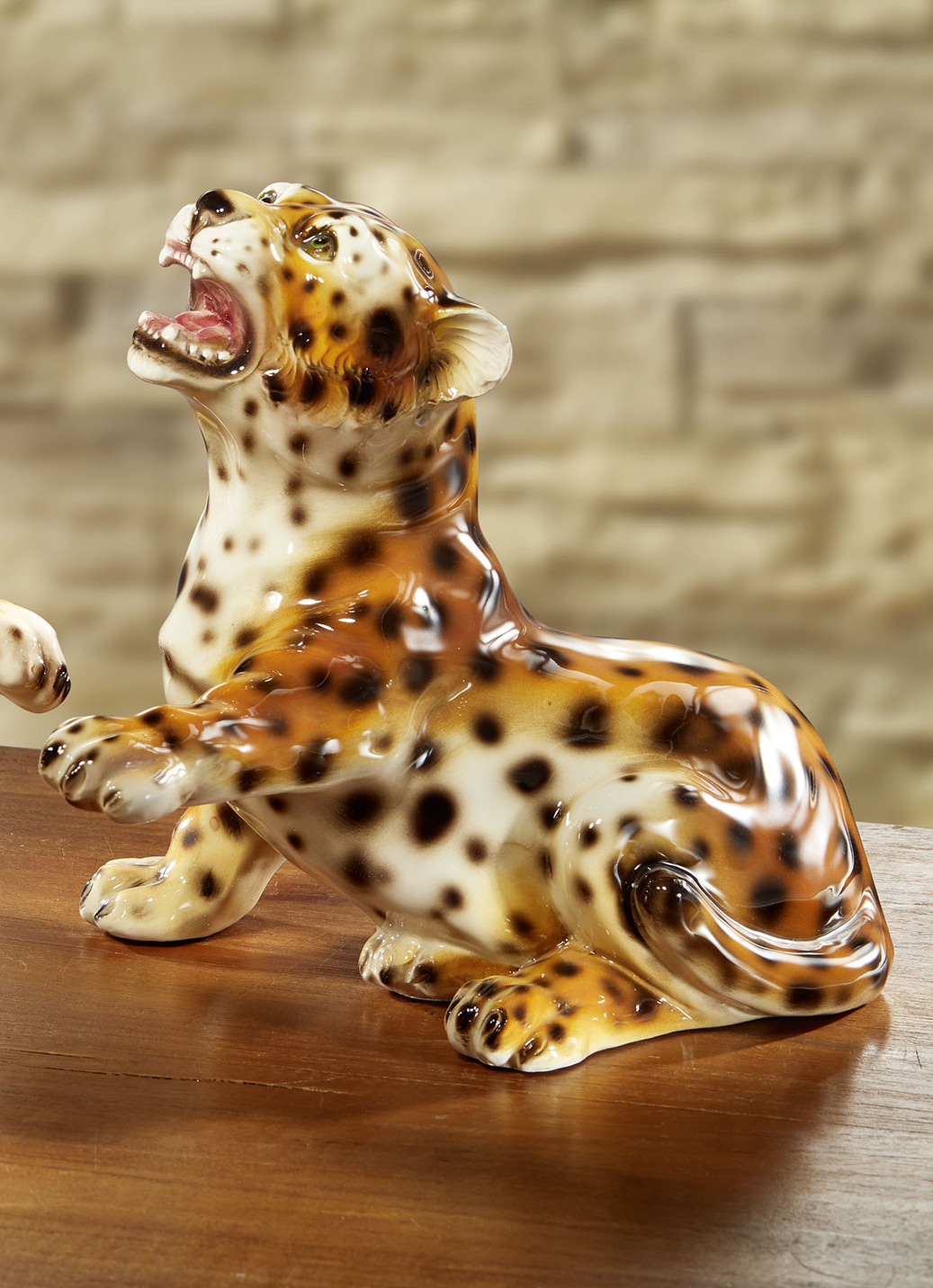 Handbemalte Leoparden aus Keramik
