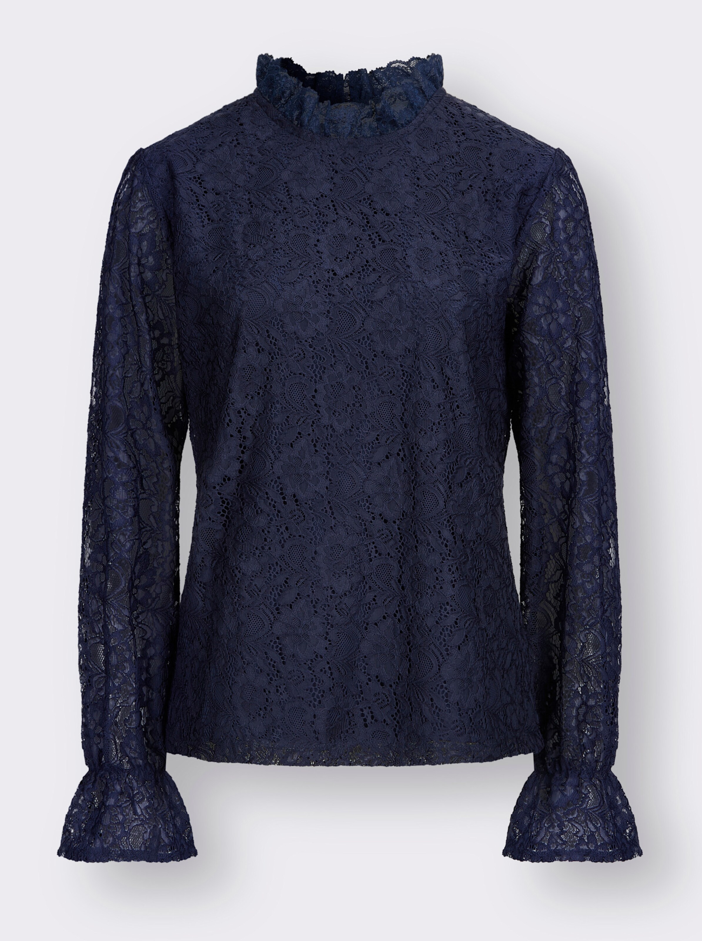 Spitzenshirt mit Rüschen