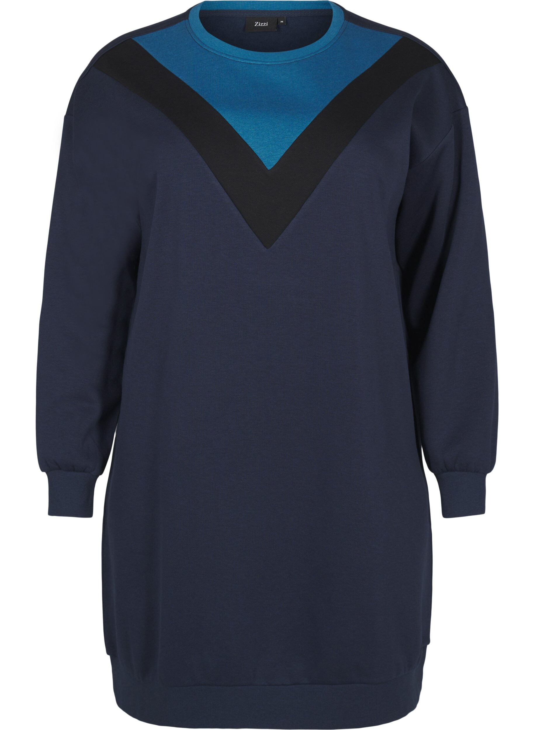 Lang sweatshirt med colorblock
