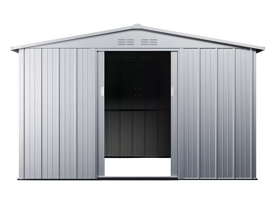 Abri de jardin métal en acier galvanisé gris 7,82 m² LINUS