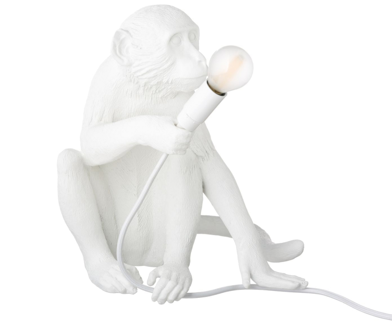 Seletti Monkey Sitting tafellamp wit