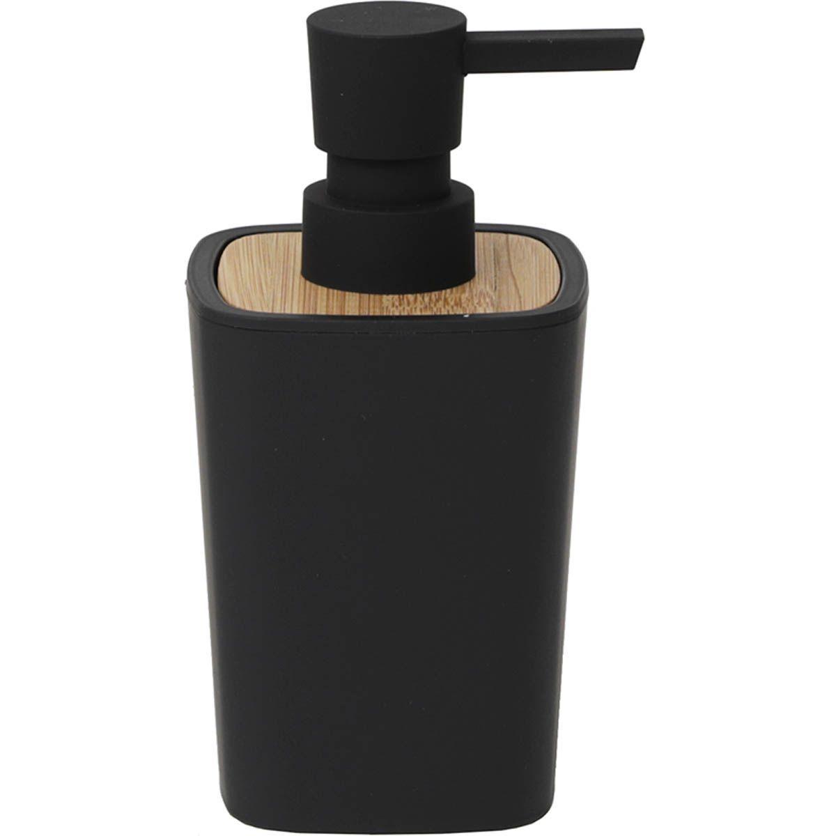 DISTRIBUTEUR A SAVON RUBBER ET ABS BAMBOU NOIR