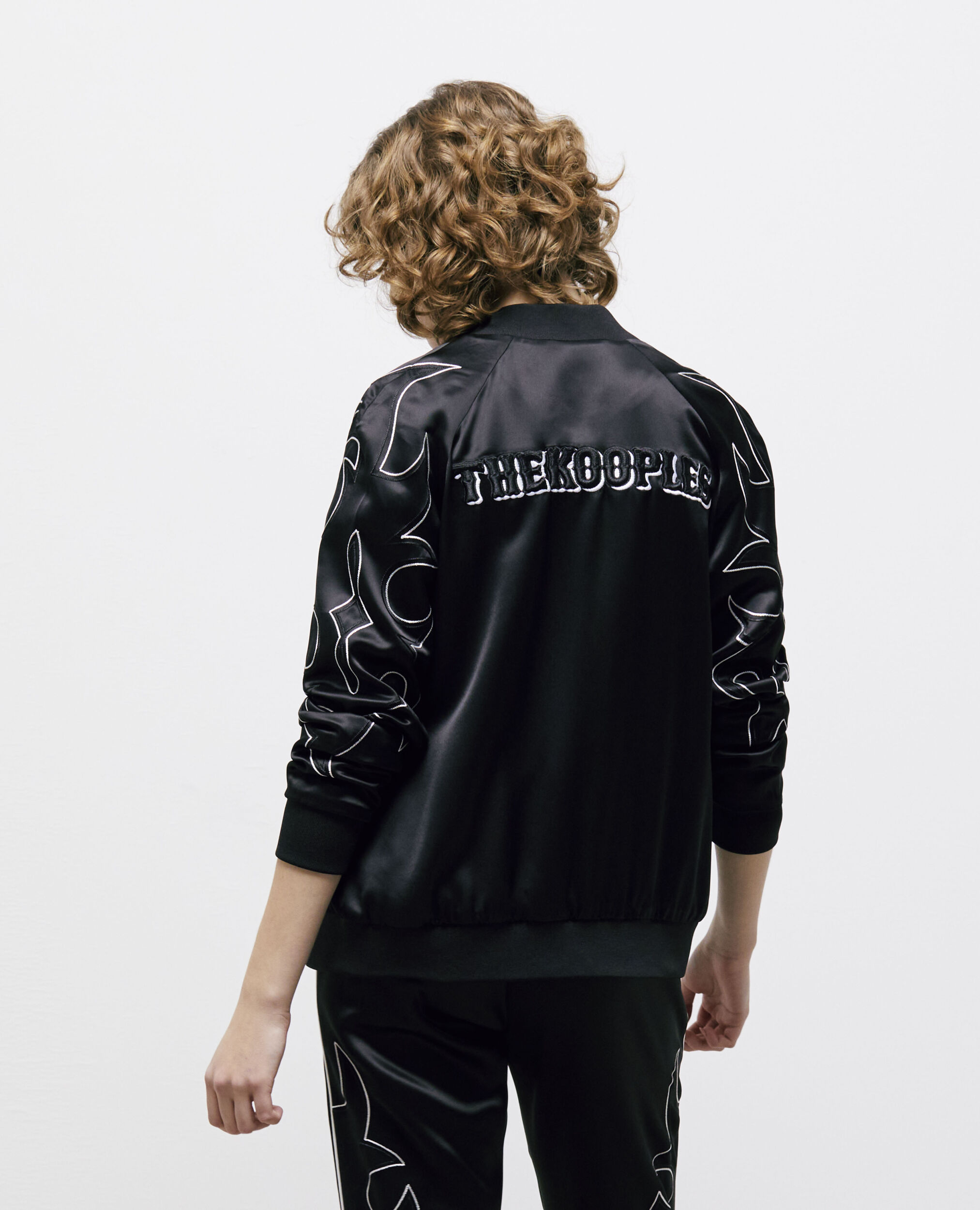 Blouson Teddy noir avec broderies Western