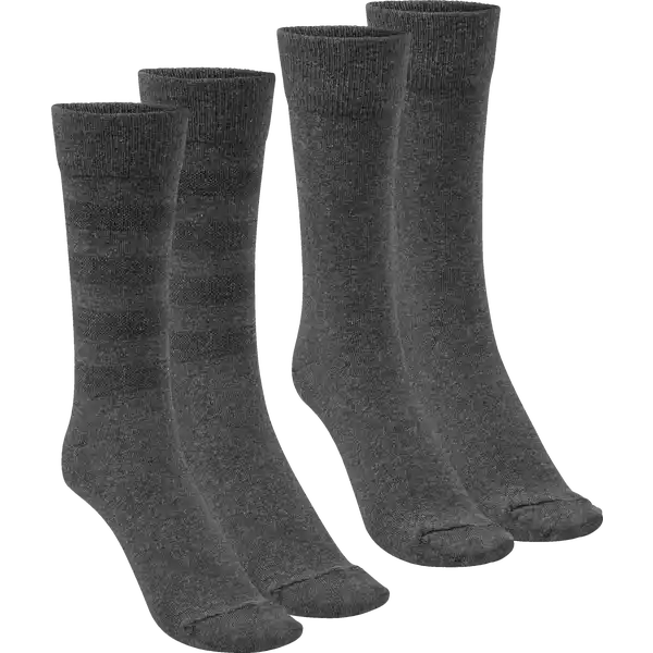 Herren Casualsocke Doppelpack uni Streifen anthrazit Gr. 39 / 42