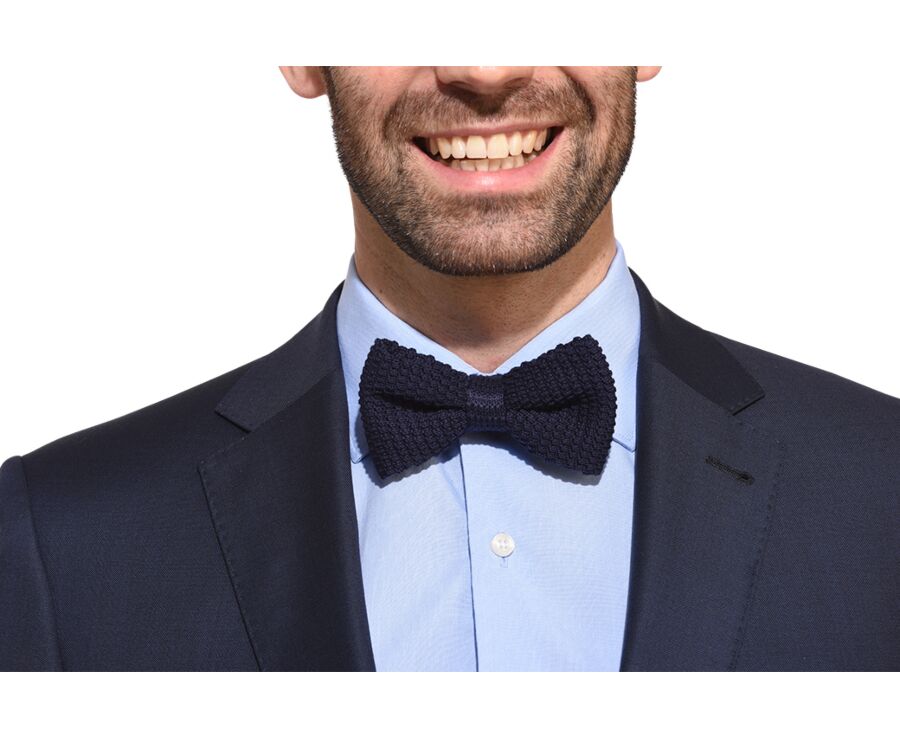 Noeud Papillon homme Tricot Marine
