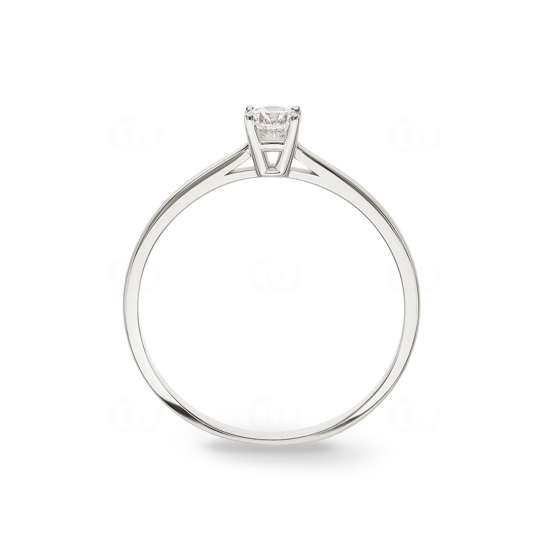 Verlobungsring 750/18 K Weissgold mit Diamant 0.25 ct H/si