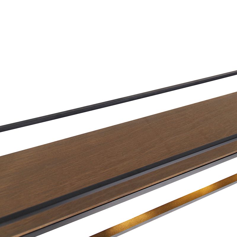 Industriële hanglamp zwart met hout en rek 4-lichts - Cage Rack