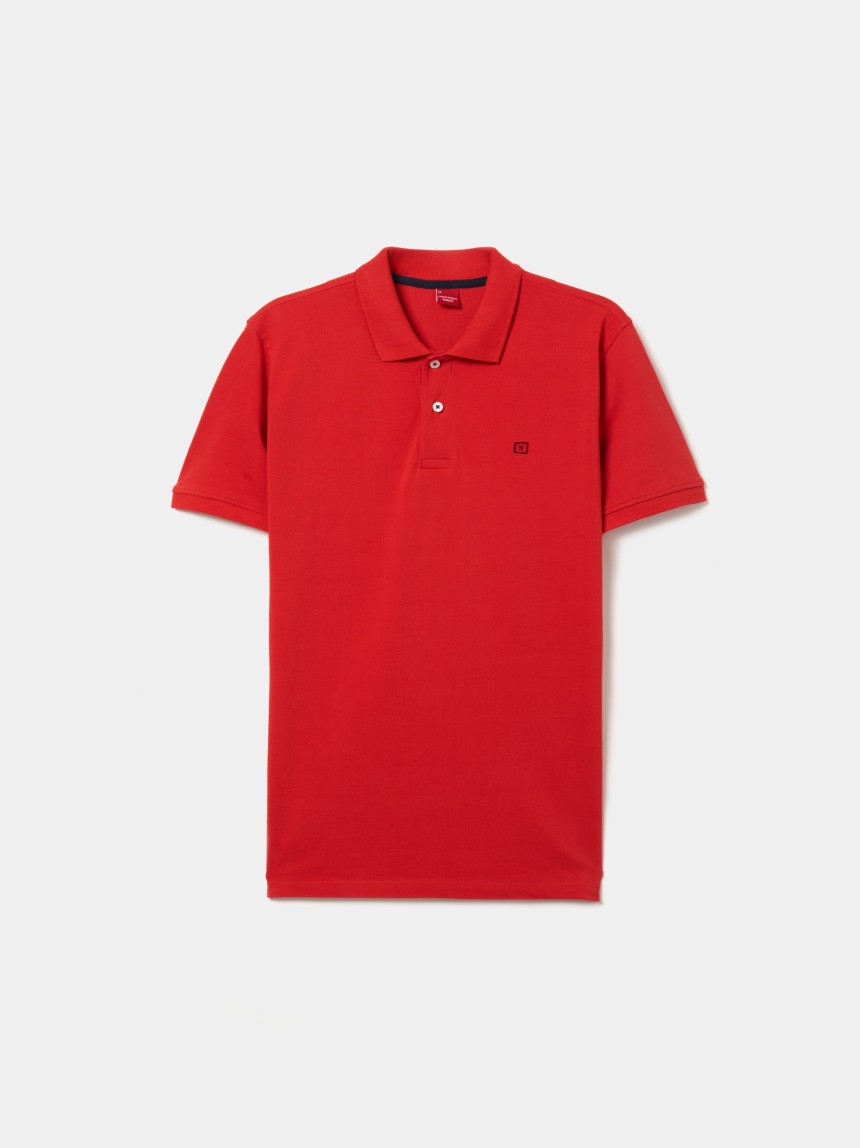Polo piqué regular fit em algodão