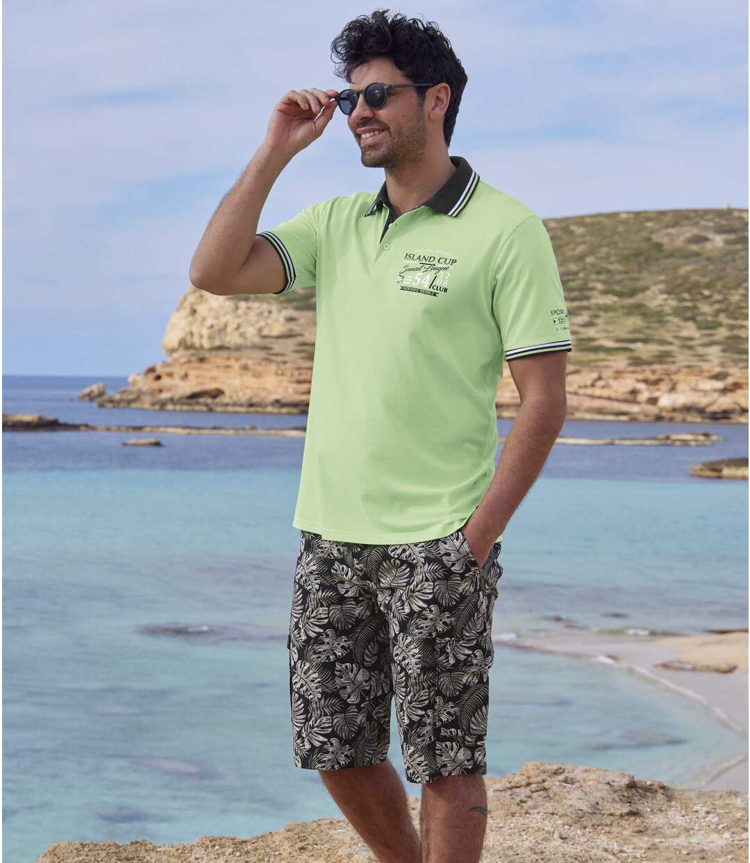 Bermuda Cargo Toile Palmiers