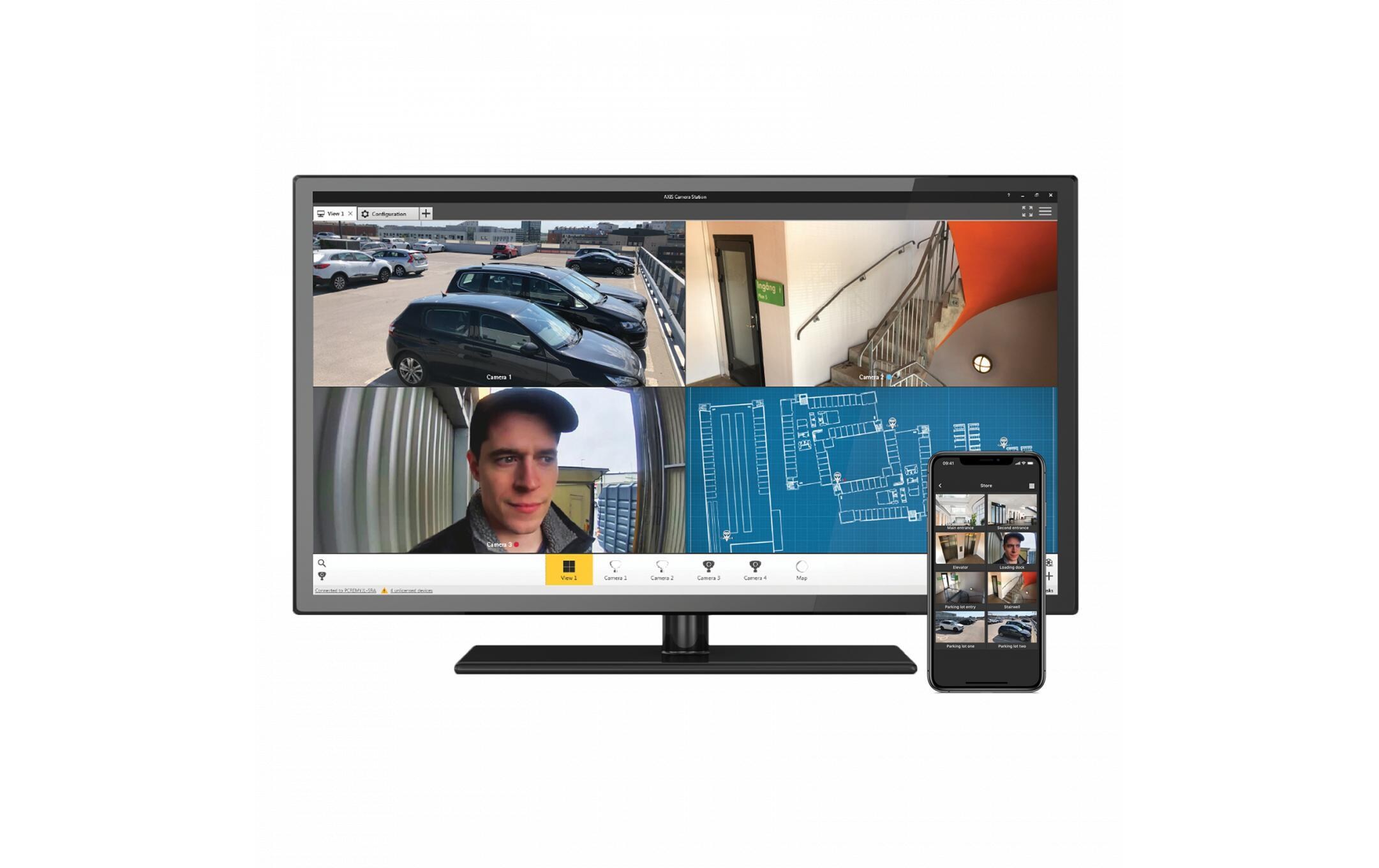 Kanal Lizenz Camera Station 5 Core, 1 KanalEinfache und effiziente Videoüberwachung und Zutrittskontrolle