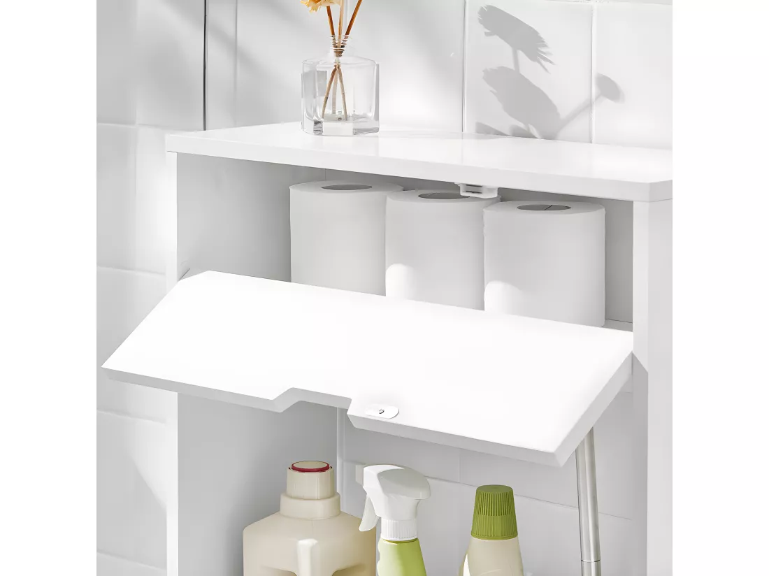 Support Papier Toilette, Armoire Toilettes Wc Armoire De Salle De Bain Sur Pied En Bois, BZr48-w