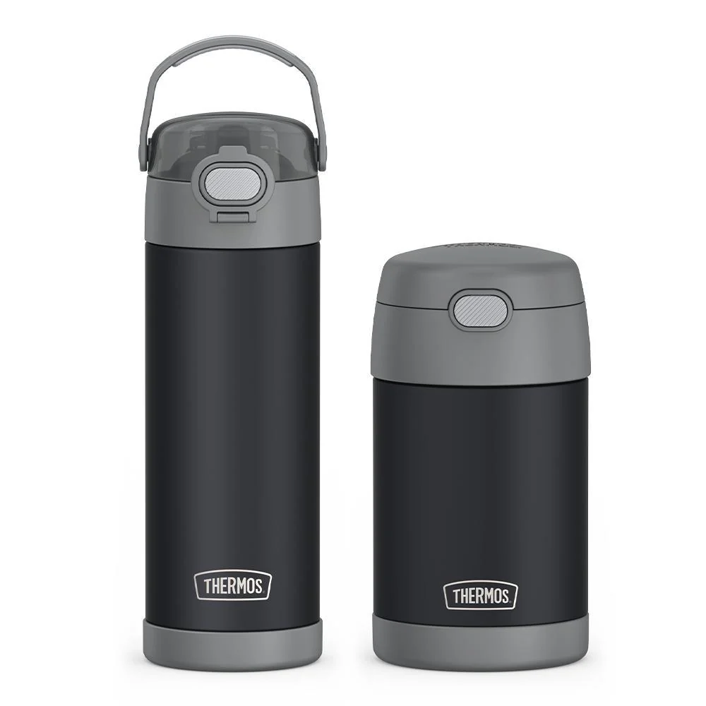 16ozFUNTAINER® WATER BOTTLE WITH LOCKING LID - CHARCOAL,16oz FUNTAINER® FOOD JAR- CHARCOAL