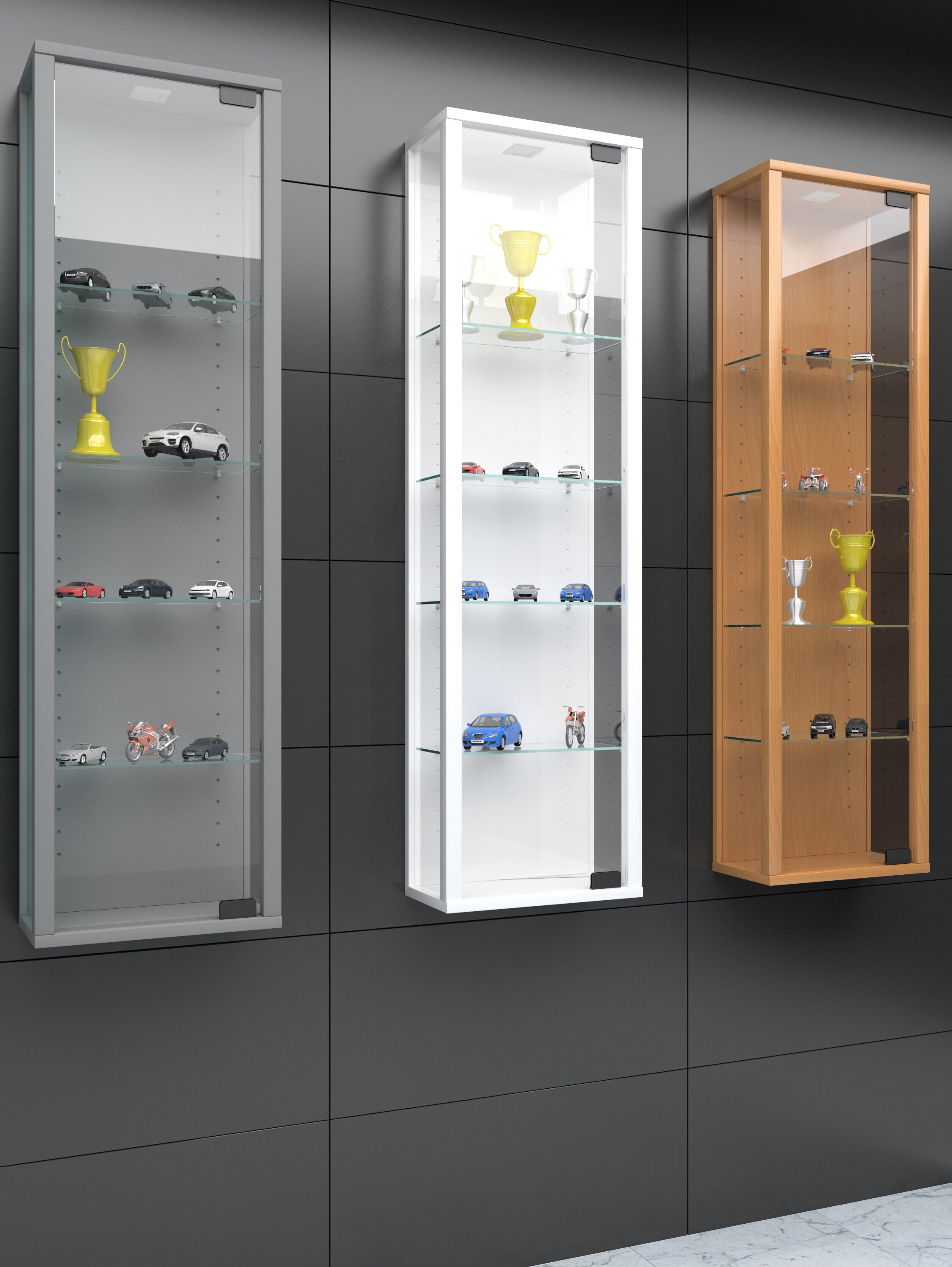VCM Wandvitrine Hängevitrine Glasvitrine Wand Schaukasten Vitrine Glas Stano Mini