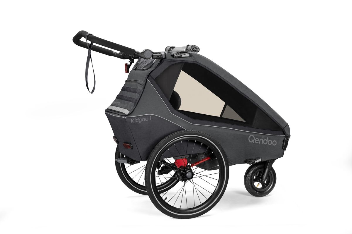Qeridoo Fahrradanhänger Kidgoo 1 Steel Grey