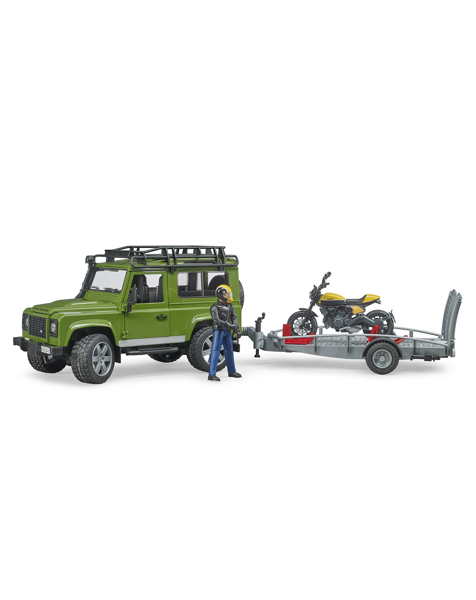 Bruder 02589 Land Rover Defender mit Anhänger