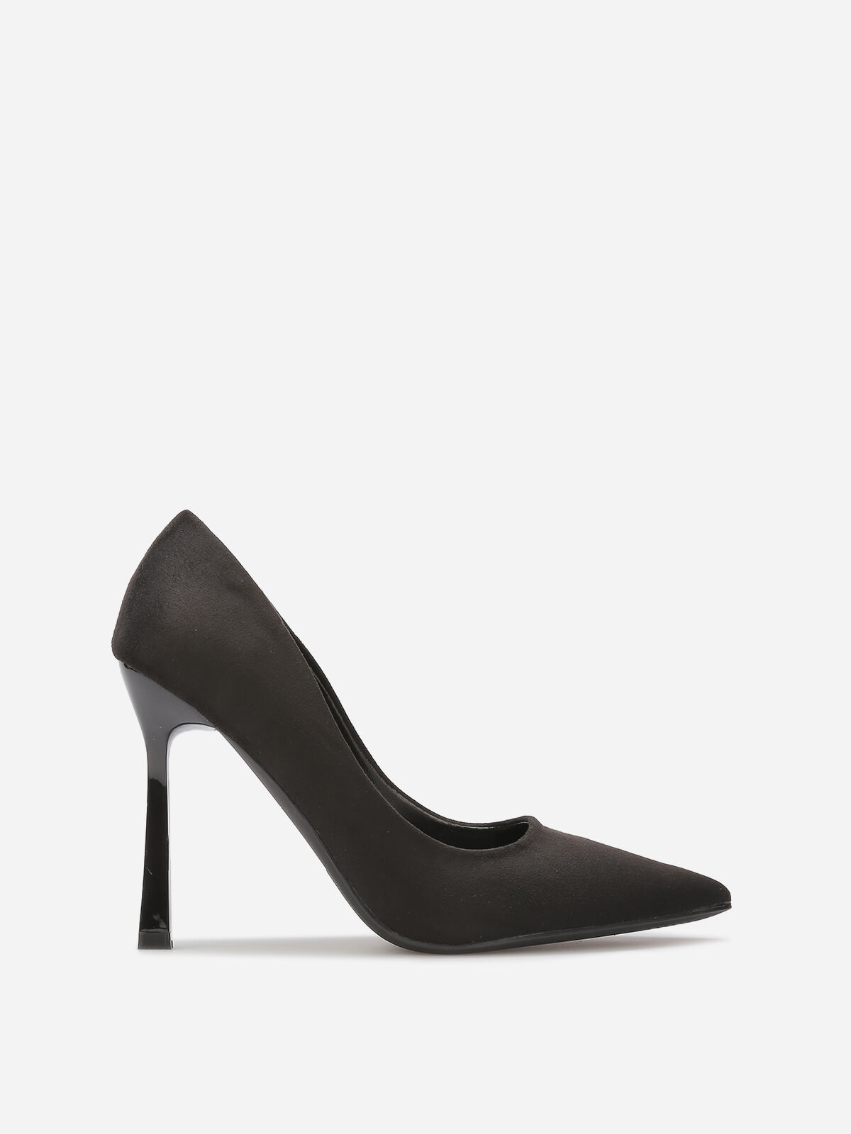 Stilettos en suédine à talon verni- Noir