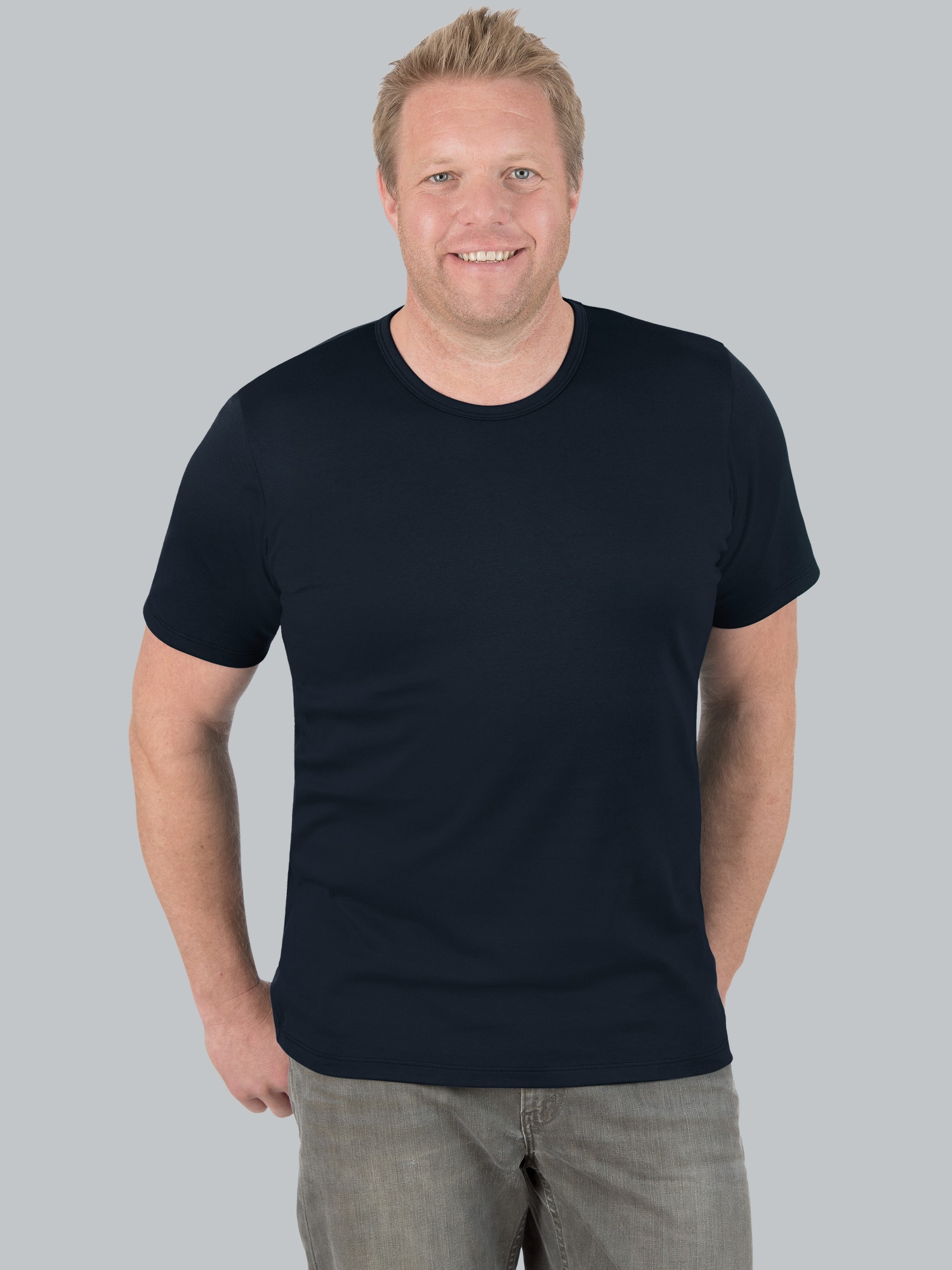 T-Shirt aus Baumwolle/Elastan Navy