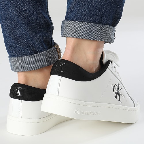 Baskets Femme Classic Cupsole Low Laceup Leather 1444 Bright White Black