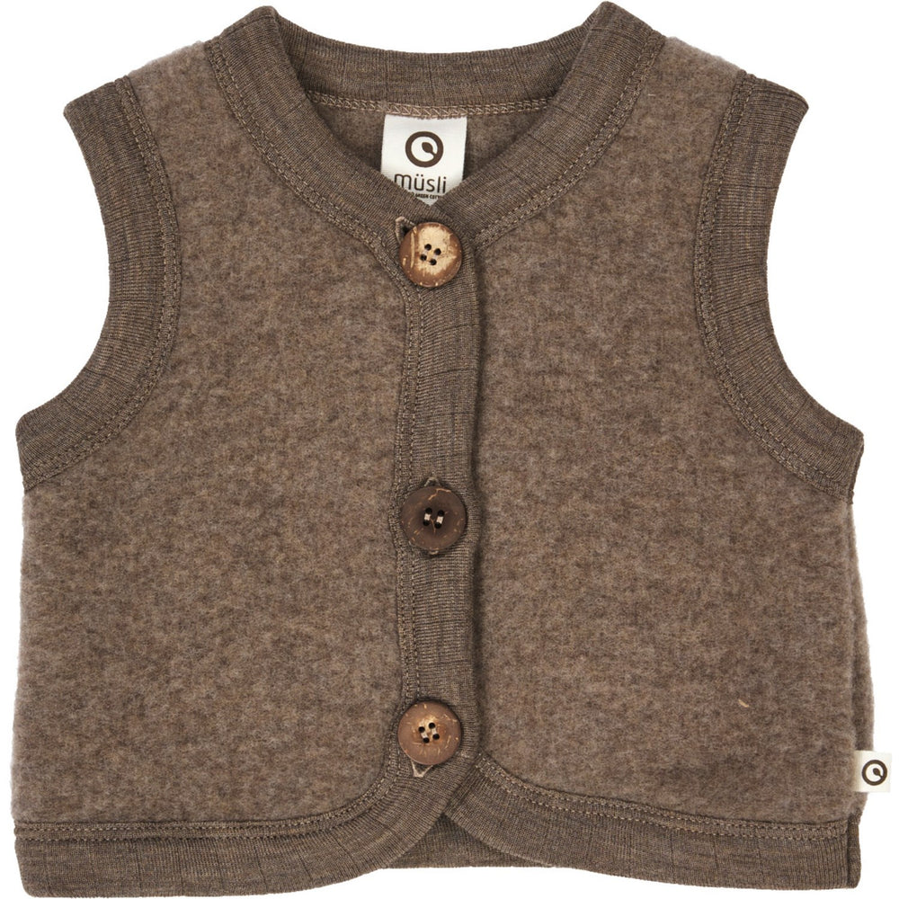 Køb Müsli Walnut Melange Woolly Fleece Vest