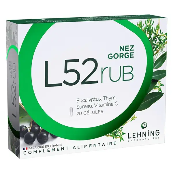 Lehning L52 RUB Nariz e Garganta 20 cápsulas