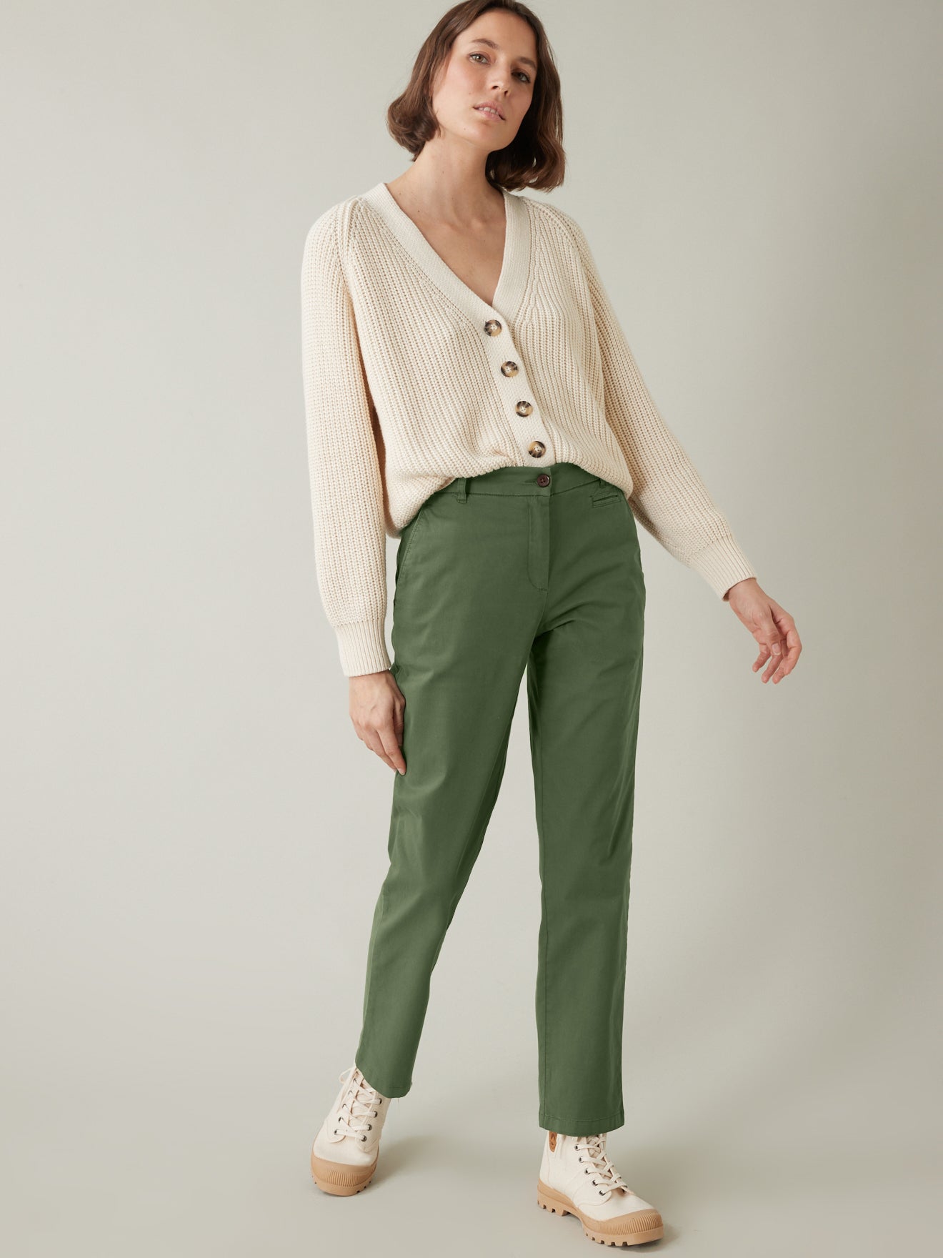 Chino coton stretch femme