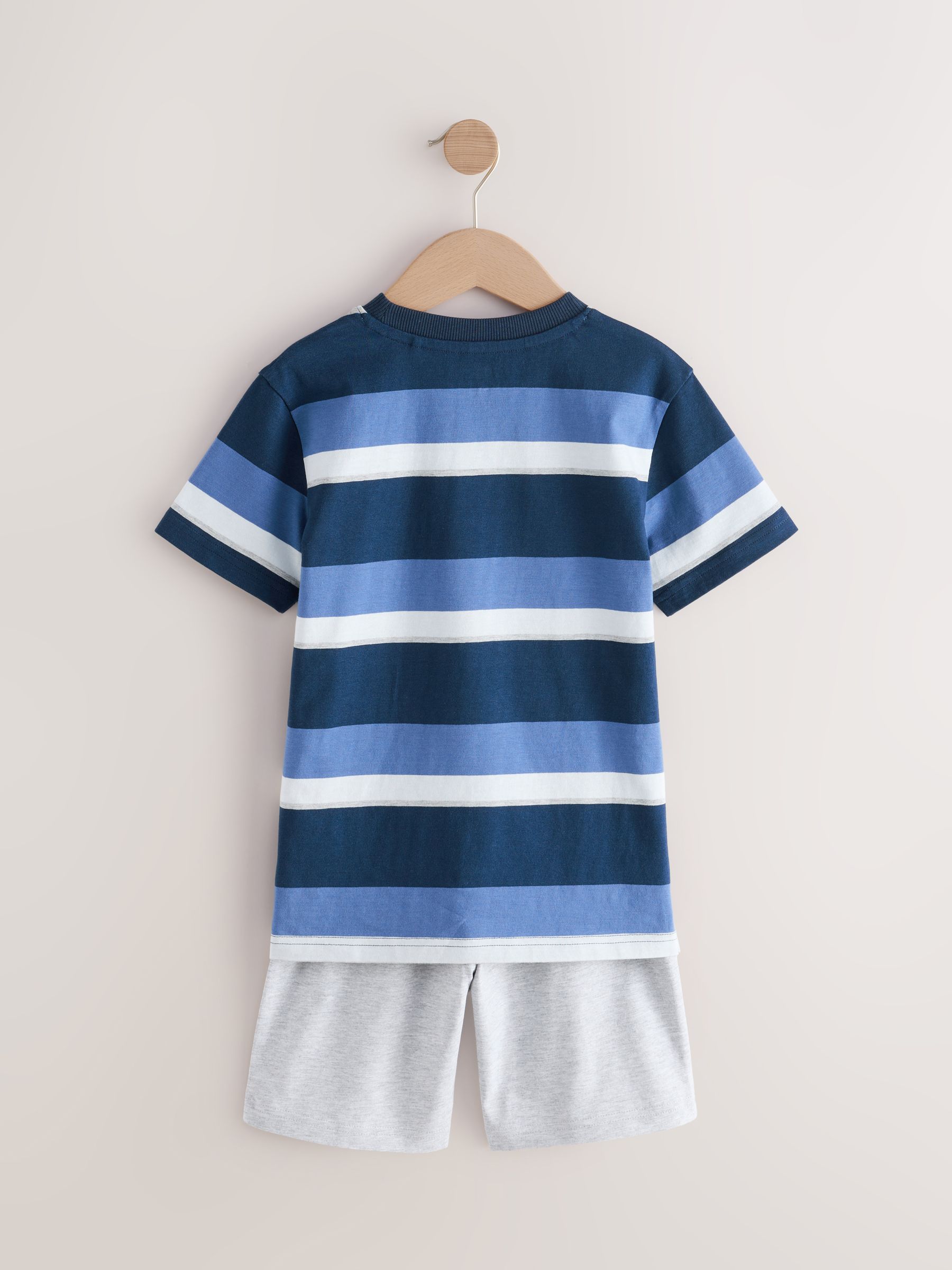 Donkerblauw/grijs - Set van 3 pyjama's met short (3-16 jr)