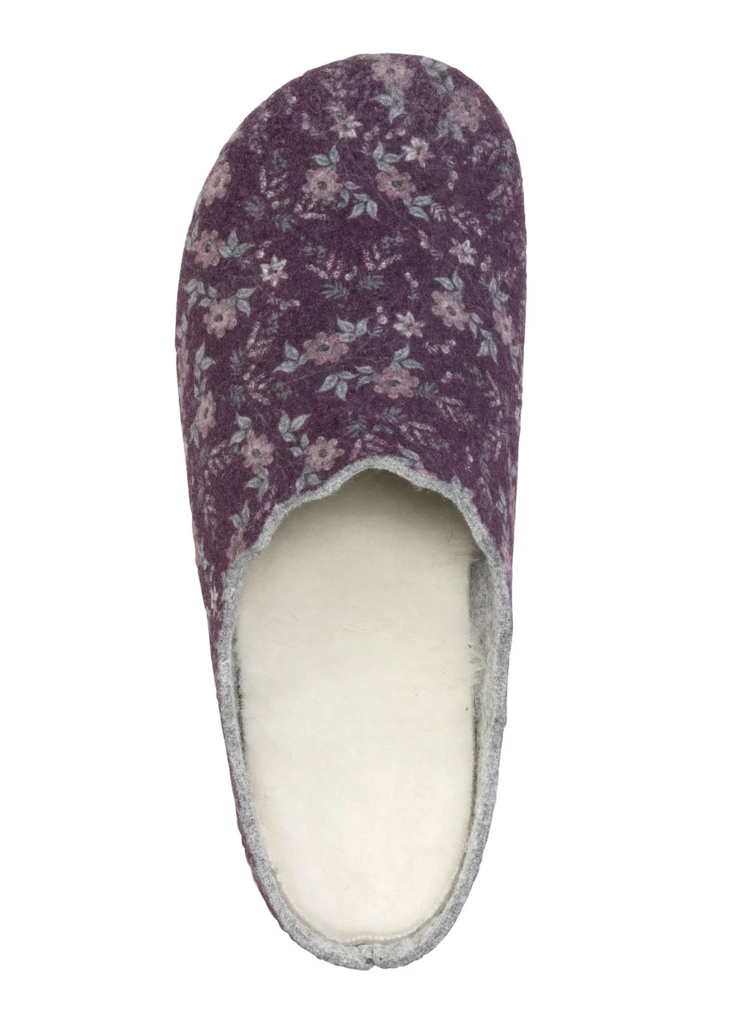 Laurina Pantoffel aus floral bedrucktem Filzmaterial