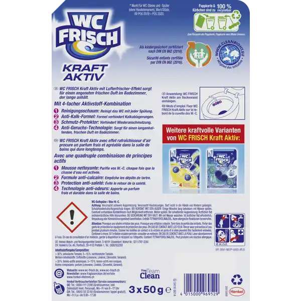 WC Reiniger Kraft-Aktiv Duftspüler Blüten-Frische, Super-Pack