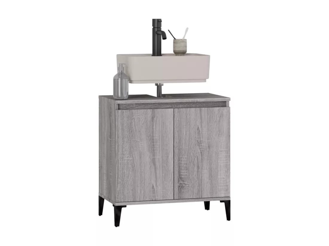 Meuble d'évier sonoma gris 58x33x60 cm bois d'ingénierie