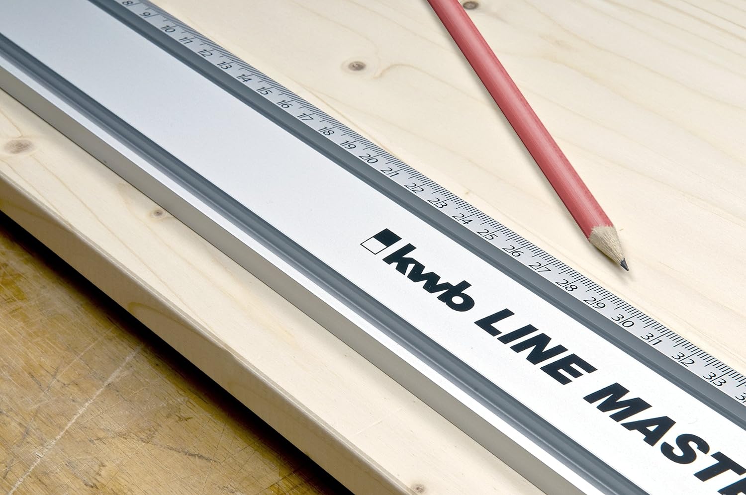 kwb LINE MASTER Precisieliniaal 1000 mm Universele geleiderail voor cirkelzaag, decoupeerzaag en frees, zilver