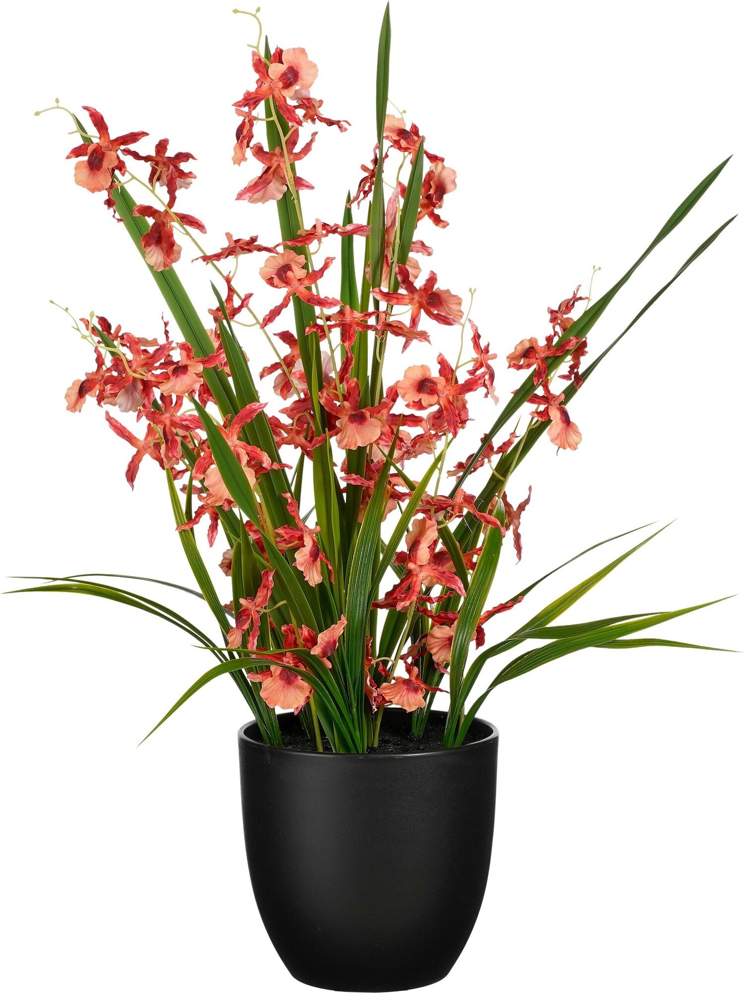 Mica Decorations kunstplant Tijgerorchidee oranje D 46 H 58 cm