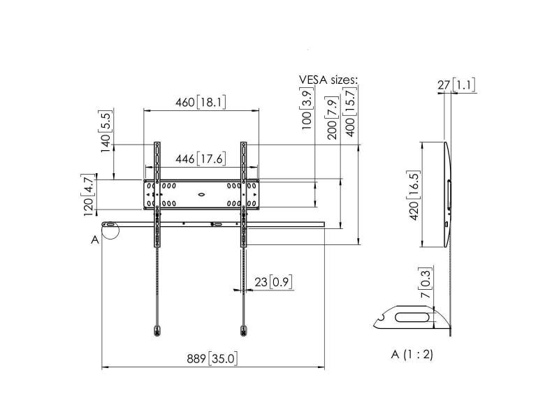 Vogel's Wandhalterung PFW4500 Schwarz Wandhalterung