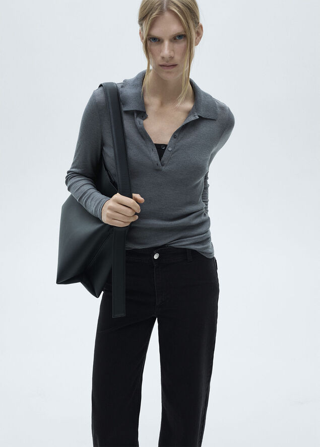 MANGO Catherin culotte high rise jeans Open grey