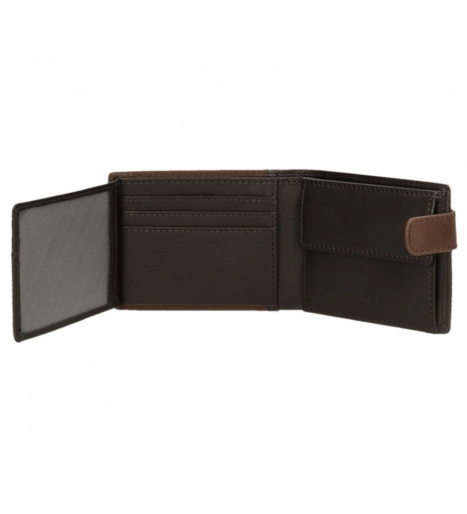 Carteira Joumma Bags Adept Jim marrom - 11x8,5x1cm -