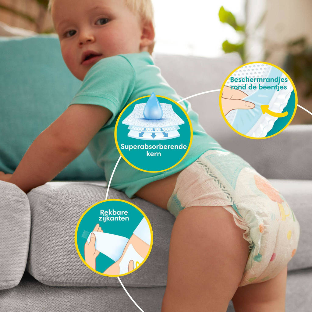 I recommend it to all parents whose children wear/need diapers.Maat 8 maandbox - 120 luiers - 17kg+