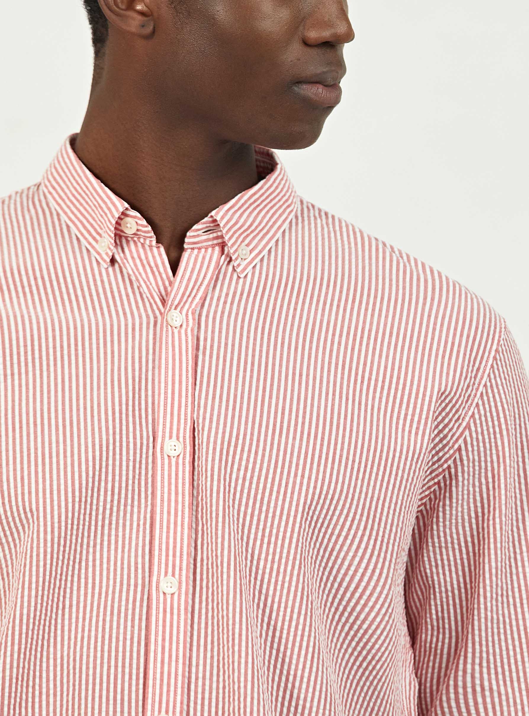Chemise College Seersucker Colorado Rayée