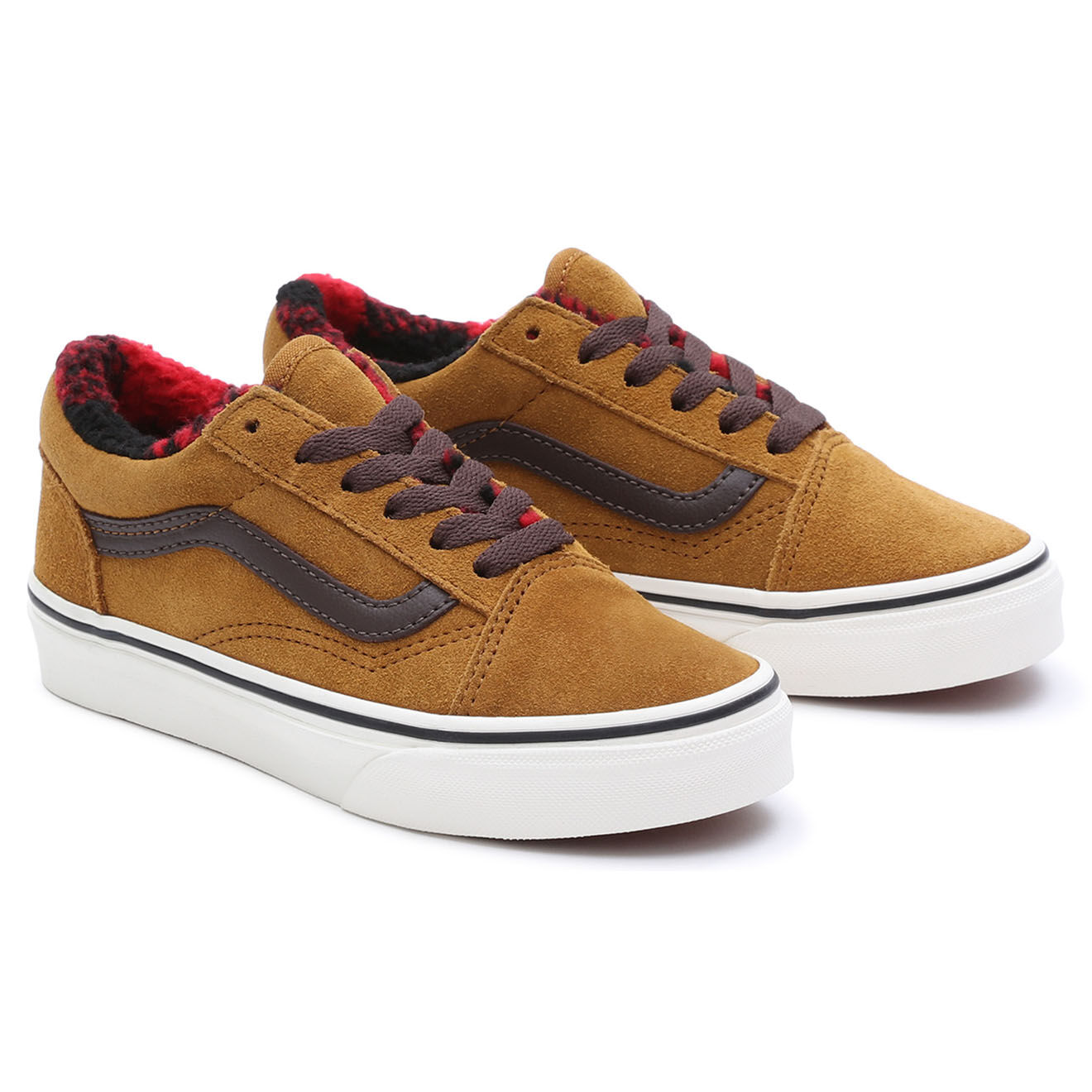 Vans Baskets en Velours de Cuir Old Skool cognac