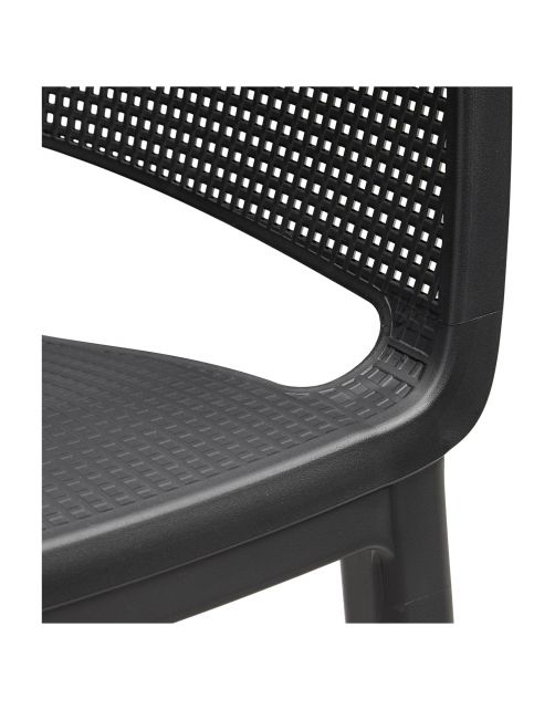 Keter Stoel Elisa - Tuinmeubelen - 62.5x57x79cm cm Antraciet Stapelbaar