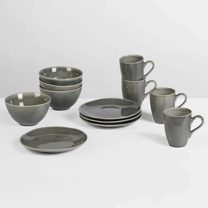 Broste Copenhagen - Nordic Rain Geschirr Dinner-Set, (6-tlg.)