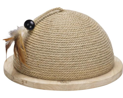 Krabmeubel ontworpen door Lotte, halve krabbal Vivi, 34,5 x 18,5 x 34,5 cm, sisal, hout