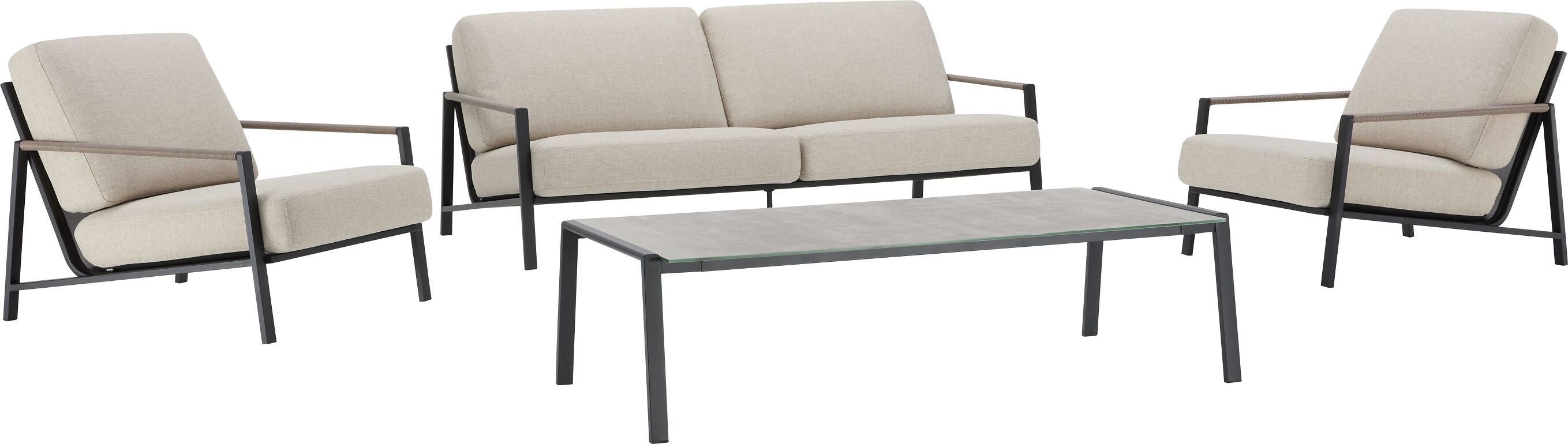 LAZARETO II Lounge Set_Sofa,2Sessel Tisc - Beige