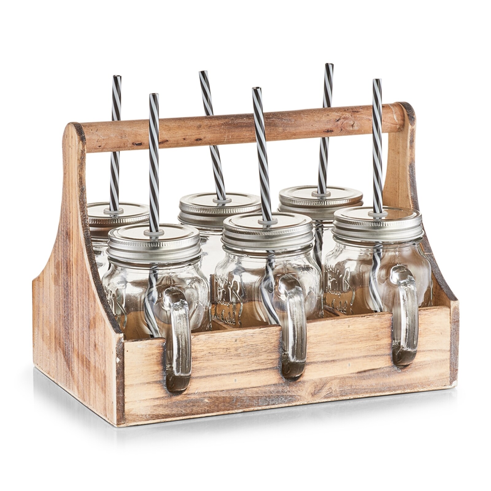neuetischkultur Trinkgläser-Set in Holzkiste Glas, Metall, Holz
