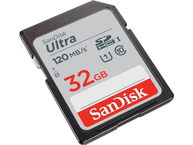 SanDisk Ultra, 32 GB, SDHC, klasse 10, UHS-I, 120 MB/s, klasse 1 (U1)
