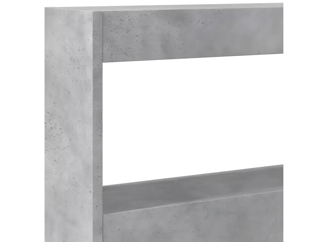 Armoire tête de lit avec LED gris béton 160x17x102 cm