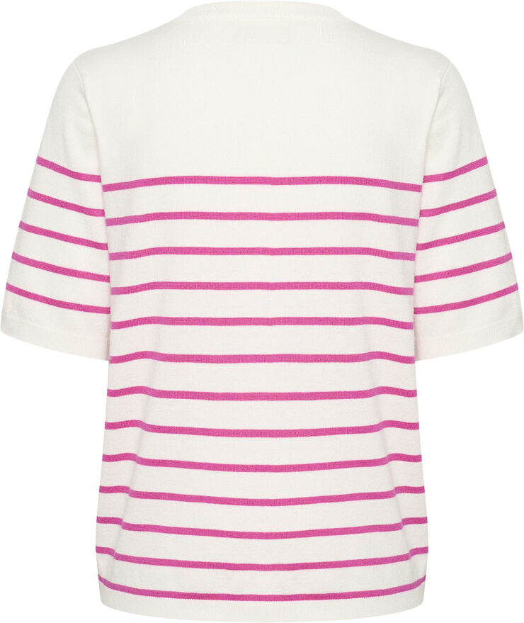 Kaffe KAlizza Narrow Striped Pullover Chalk/rose violet