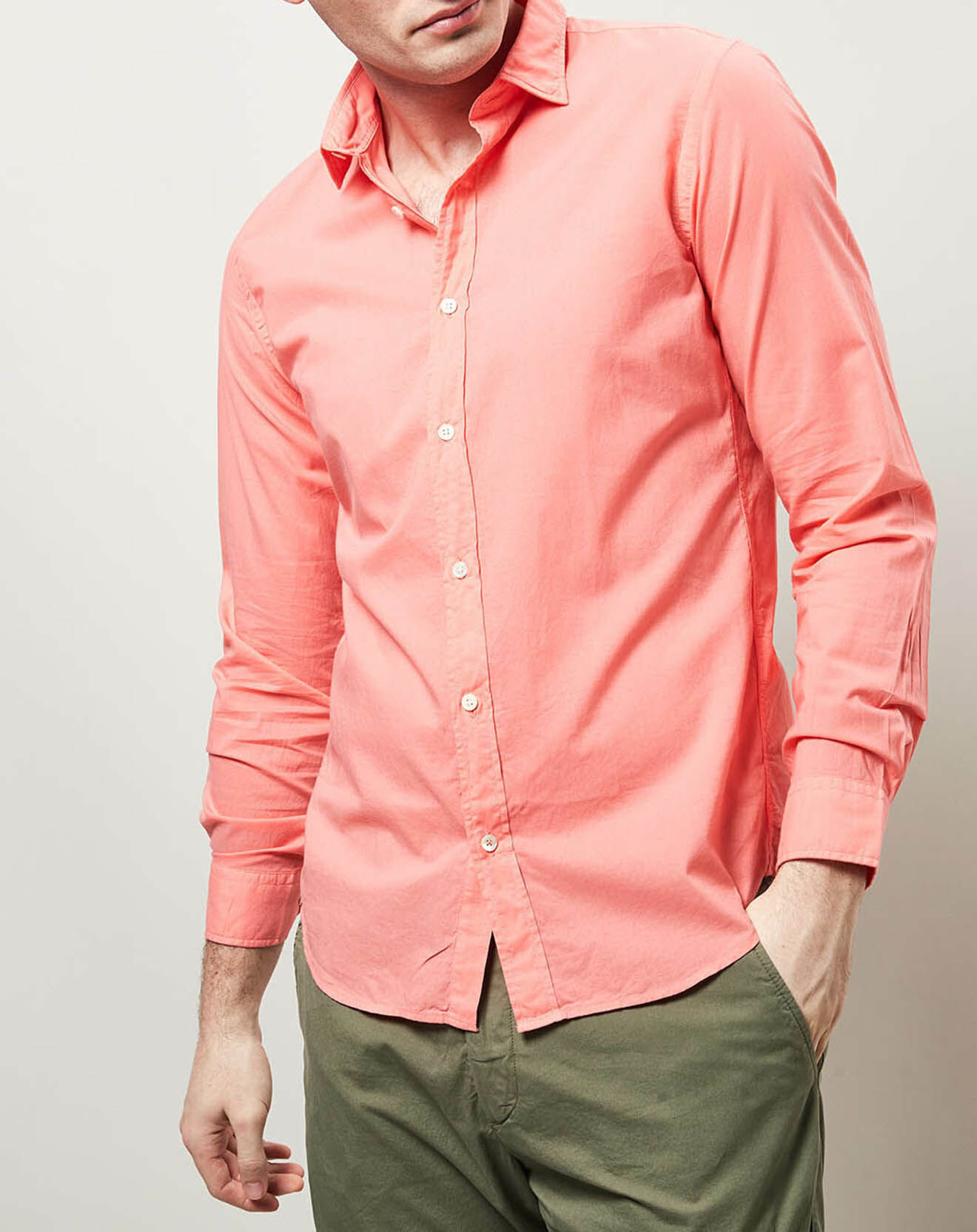 Hartford Chemise slim Sammy corail