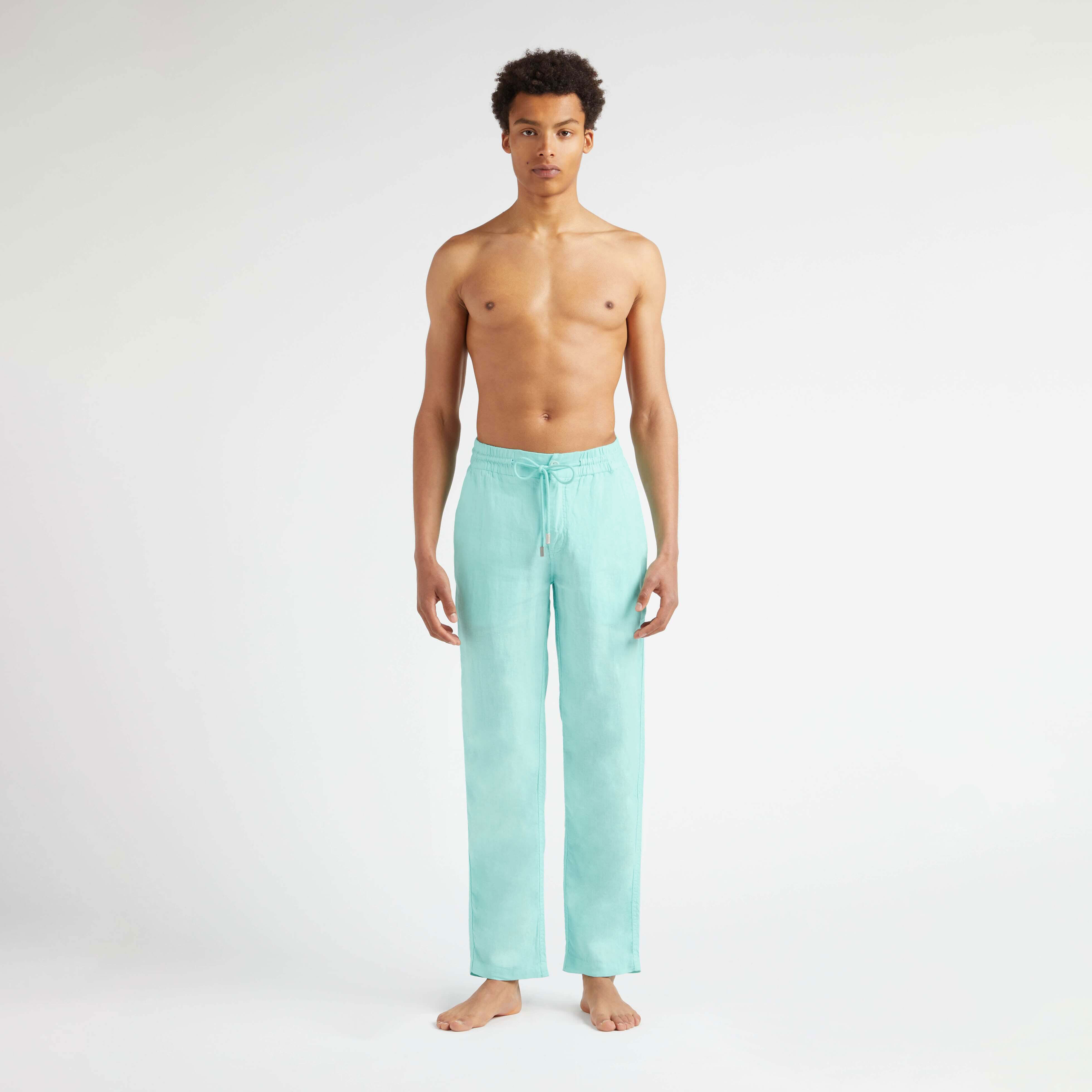 Pantalon en Lin Homme Uni