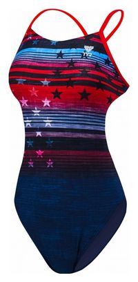 Maillot de Bain 1 Pièce Tyr Liberty Cutoutfit Bleu / Rouge