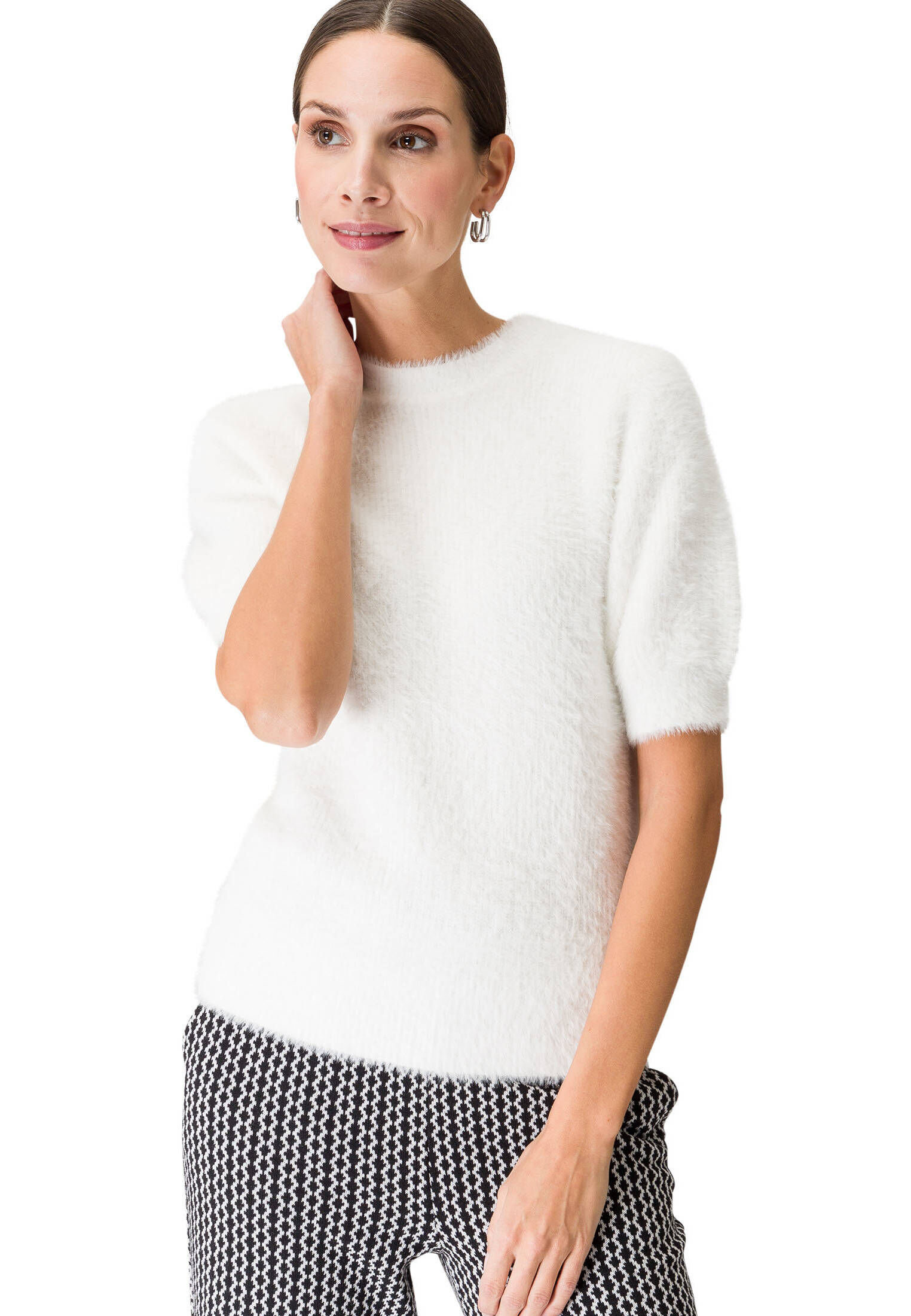 zero| Damen Pullover mit Puffärmeln
