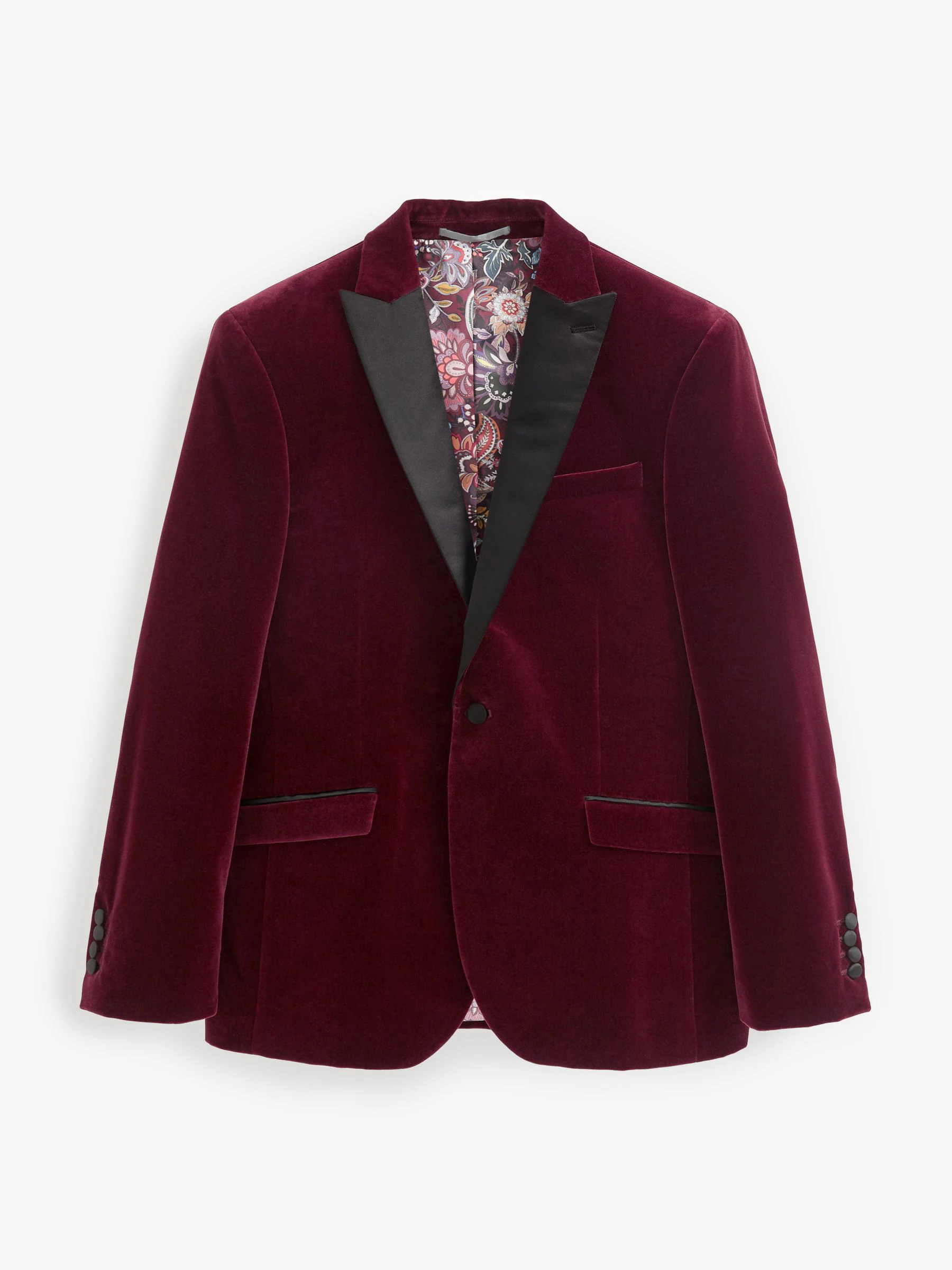 Bordeauxrood - Slim Fit - Signature Pontoglio Italiaanse fluwelen blazer